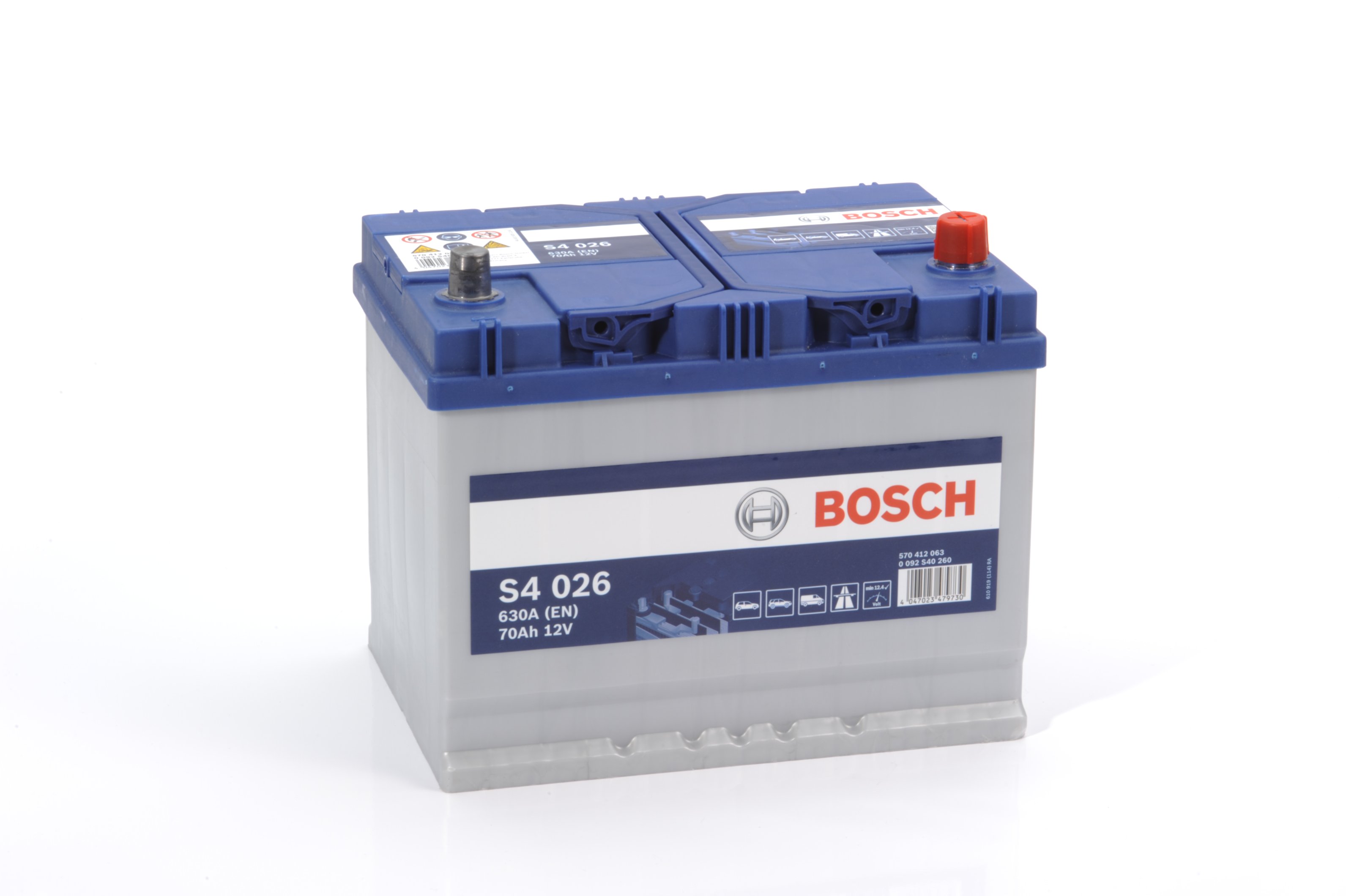 0 092 S40 260 BOSCH Аккумулятор 70Ah  570412   "-  +"  261x175x220